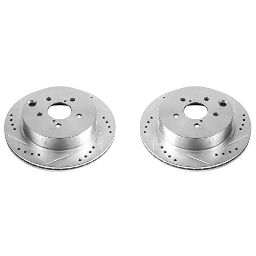 Power Stop Rear JBR1702XPR Drilled & Slotted Evolution Rotor Pair For Subaru Forester 2014-2018 [Model Specific]