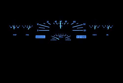 Dakota Digital VHX Analog Gauge System VHX-66L-K-B Compatible with 1966-69 Lincoln Continental Black Alloy Blue Backlighting