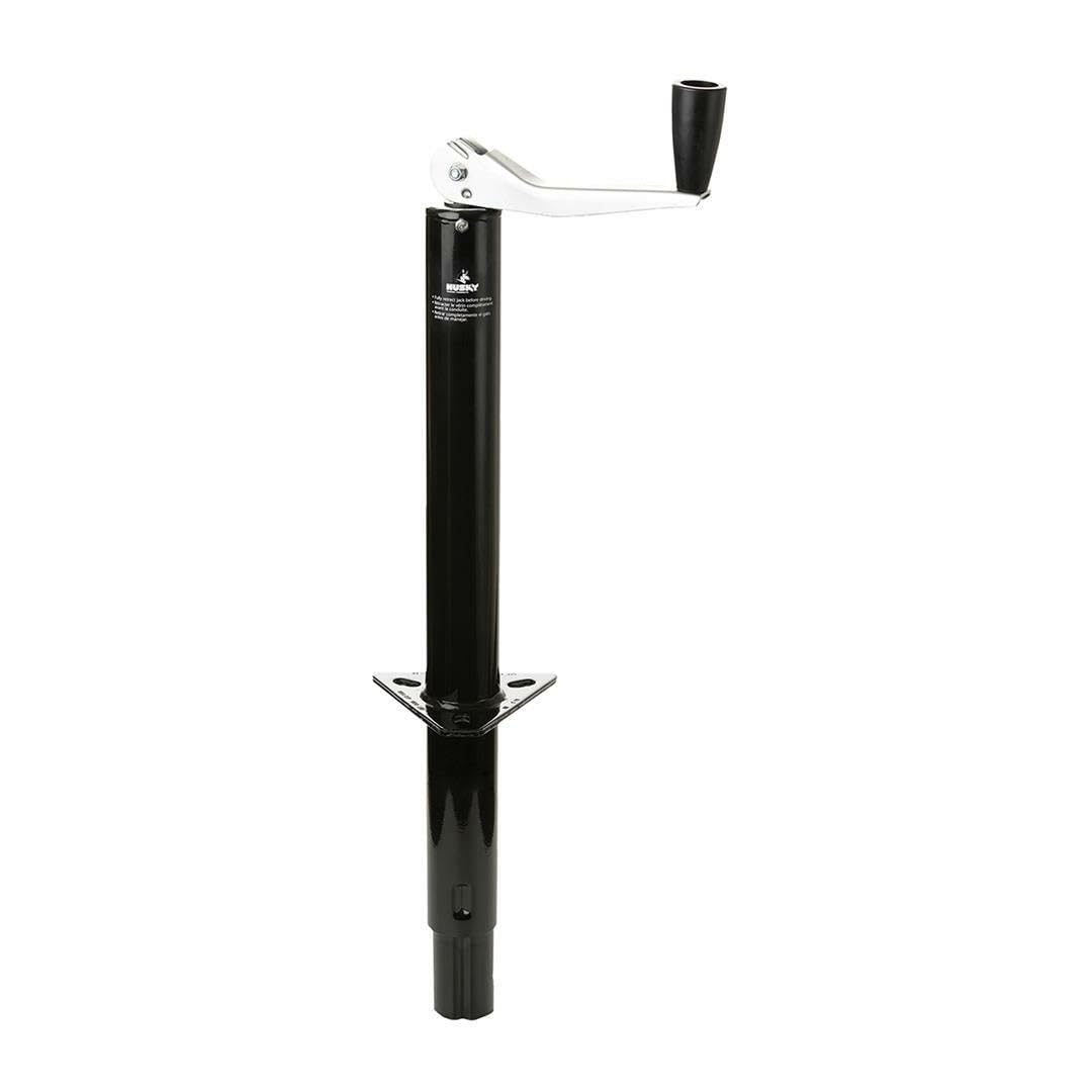 Husky Trailer Tongue Jack 30774, Manual A-Frame Top Wind, 1000 Pound Capacity, 14-7/8 Inch Travel, 22-1/4 Inch Height, 8-1/2 Inch Clearance, Bolt-On or Weld-On, Powder Coated, Black, Steel