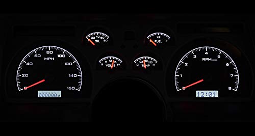VHX System-Silver Alloy Style Face Compatible with 1990-92 Chevy Camaro w/White Display