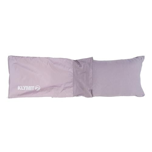 KLYMIT Camping Pillow Drift | Lightweight, Travel Head Rest for Sleep Filled with Shredded Memory Foam, Reversible Outer Cover for Extended Use, Regular Size — Orchid