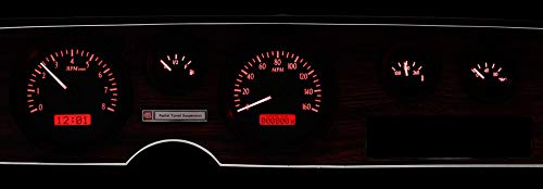 Dakota Digital Dash Analog Gauge Cluster Kit 70-81 Pontiac Firebird Silver Alloy Red VHX-70P-FIR-S-R