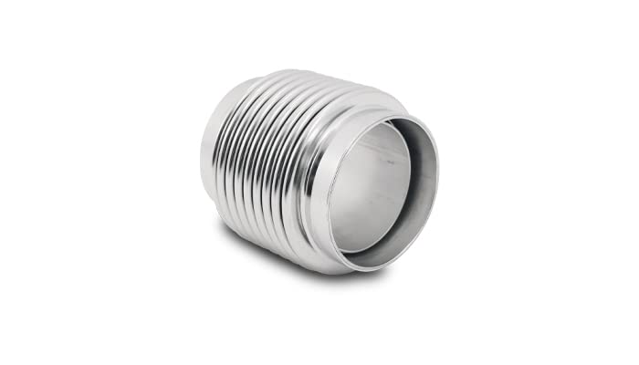 Exhaust Bellows Assembly Vibrant Performance 69683, Directional Flow Solid Liner, 2.25 in. diameter inlet, 2.25 in. diameter outlet, 3.00 in. Long, 321 Stainless Steel, Electropolished, each