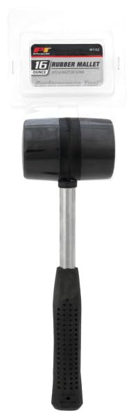 W1153 Performance Tool Rubber Mallet with Tubular Chrome Plated Handle and Rubber Grip for Comfort, Ideal for Home and Shop Use