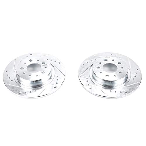 Rear Power Stop EBR1423XPR Evolution Drilled and Slotted Rotor Pair For Fiat 500L 2014-2020 [Model Specific]