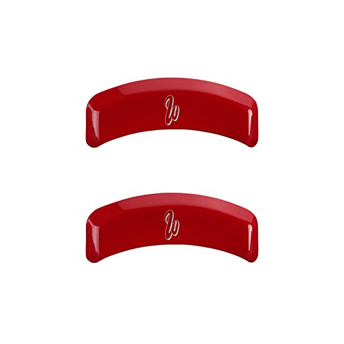 MGP Caliper Covers 'West Coast Customs Baseball' Logo Engraved Red Powder Coat Finish 12195SWCWRD Front Caliper Cover, (Set of 4)