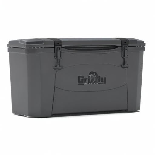 45 Cooler Grizzly | 45 qt Ice Chest Durable Rotomolded Insulated | Made in The USA | Warranty for Life | for Beach Boat Camping Fishing Hunting | G45 | Stealth Gray