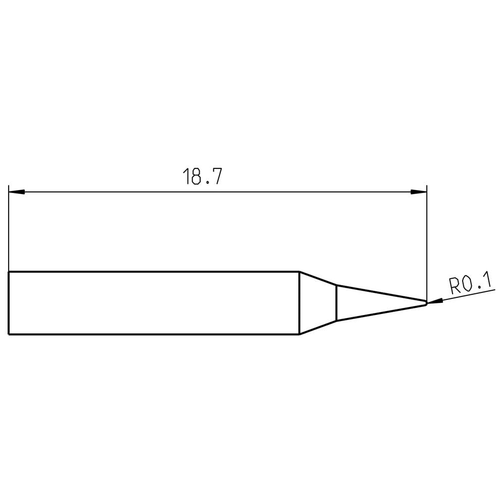 RTM002CL Weller - Long Conical Non-Mil Spec Tip, 0.2mm - T0050100099