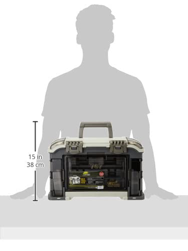 Plano Ultimate Angled Tackle System Elite Series, Graphite & Sandstone, Includes 6 StowAway Utility Boxes, Premium Tackle Storage for Fishing Gear and Accessories, Waterproof Case