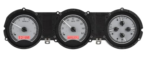 Dakota Digital VHX-62F-FAR-S-R Gauge System Analog Dash Compatible with 1962-63 Ford Fairlane, Silver Alloy Style, Red Backlighting