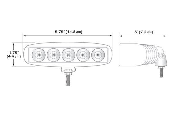 T-H Marine Super Spreader Light LED - Super High Intensity 5 LED Flood Lights Cover Entire Boat Deck - IP67 Waterproof Rating, High Lumen Output, Long Life (White),LED-51914-DP