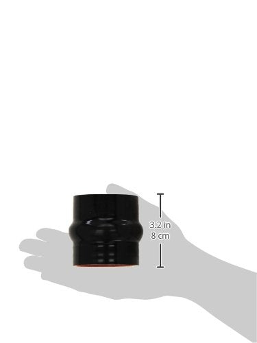 HPS Silicone HTSHC-250-BLK High Temperature 4-ply Reinforced Straight Hump Coupler Hose, 85 PSI Maximum Pressure, 3" Length, 2-1/2" ID, Black