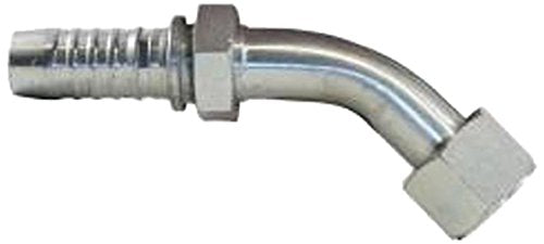 GlobalSpiral Couplings Gates 12GS-12FJX45SXBULK, Female JIC 37° Flare Swivel, Zinc Plated Carbon Steel, 5.12", 45° Bent Tube, 3/4" ID (Pack of 50)