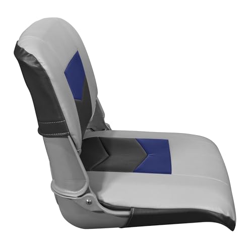 3309-1880 Wise Pro Angler Tour Series Fold Down Boat Seat - Marble/Blueberry/Charcoal
