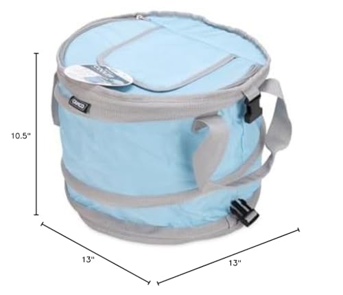 Pop-Up Cooler Camco | Lightweight, Waterproof and Insulated Pops Open for Use and Collapses Flat for Storage | Ideal for The Beach, Pool, Camping, Tailgating and Travel | Blue (51995)