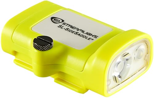 Streamlight 61630 Hands-Free SL-Sidesaddle 250-Lumen Universal Hard Hat, Helmet, and Headgear LED Light with Mount Kit and (3) x AAA Alkaline Batteries, Yellow