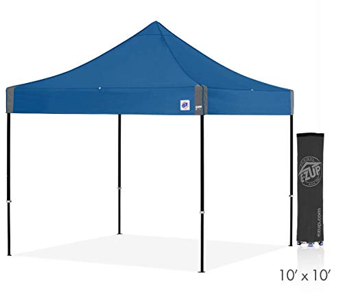 E-Z UP Instant Shelter Eclipse Canopy, 10' x 10', Black Steel Frame and Professional Grade Royal Blue Top