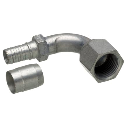 Gates C14 Couplings G40205-1010 - Female SAE 45 Flare Swivel - 90 Bent Tube