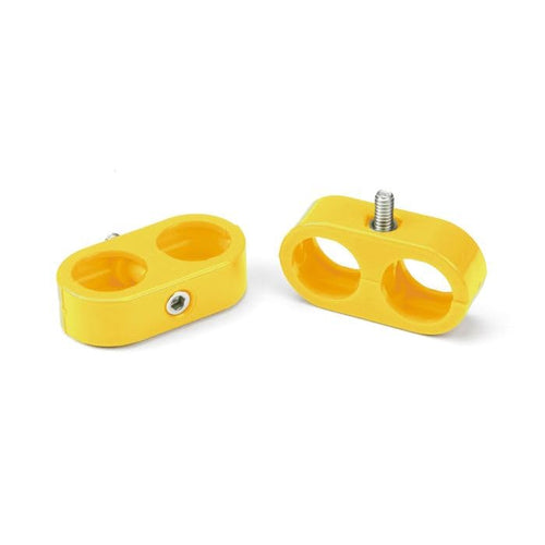 Heater-A/C T-CLAMP, 13/16"-13/16"(1/2"-1/2" ID) (#10AN-#10AN), 2 Pieces, Yellow