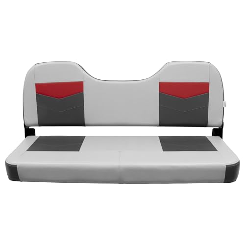 Pro Angler Wise 3348-1881 Bass Boat Tour Series 48" Fold Down Bench Seat, Marble/Regal Red/Charcoal