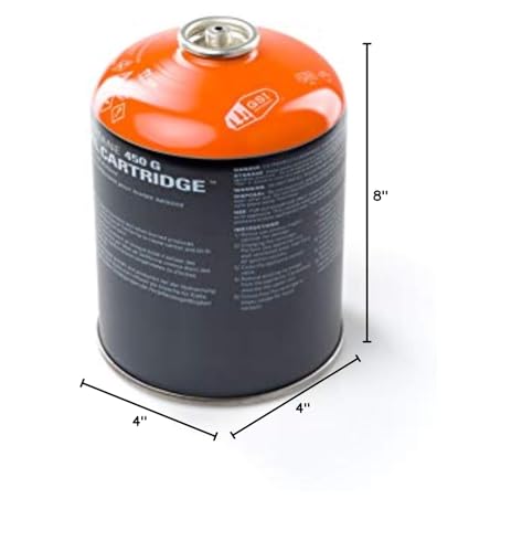GSI Outdoors 450g Isobutane Fuel Cartridge – High-Performance Camping Stove Fuel Canister for Backpacking, Hiking, Camping & Extended Outdoor Cooking