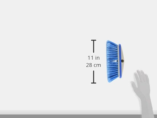 Premium Medium Wash STAR BRITE 8" Brush Head W/Bumper - Dual Connections Fit Either Standard 3/4" Threaded Poles or Extend-A-Brush Handles (Medium) (Blue) (040162)