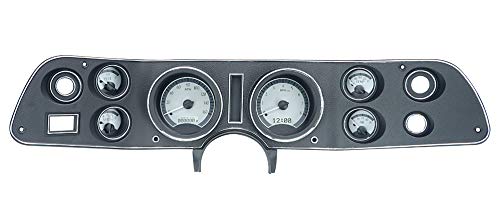 70 - 81 Chevy Camaro Dakota Digital VHX System Analog Dash Gauges Silver Alloy White VHX-70C-CAM-S-W
