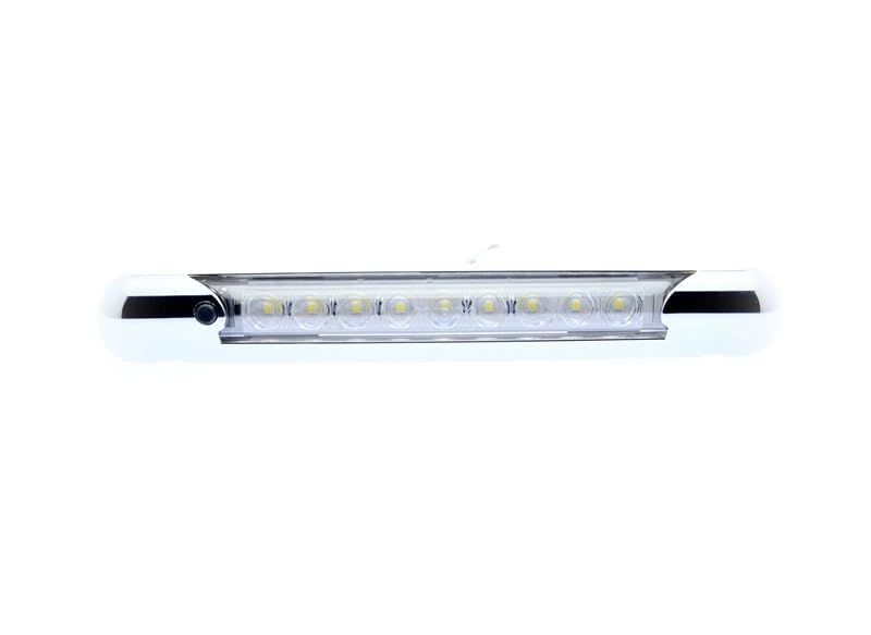 ILL70CCSBAWN OPTRONICS LED 11IN STRP;12V;CLR;W/SWTCH CRME, LED Awning Strip Light; 11 Inch Length; White; 12 Volt; Chrome Snap-On Bezel; With On/Off Switch