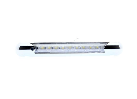 ILL70CCSBAWN OPTRONICS LED 11IN STRP;12V;CLR;W/SWTCH CRME, LED Awning Strip Light; 11 Inch Length; White; 12 Volt; Chrome Snap-On Bezel; With On/Off Switch