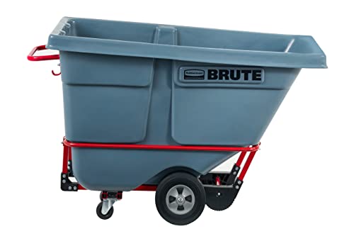 Rubbermaid Brute Dump Truck/Tilt Trash Cart/Garbage Collection/Recycling, 0.5 Cubic Yard, Heavy Load Capacity, 850 lbs., Gray, Distribution Centers/Warehouse/Manufacturing/Stadiums