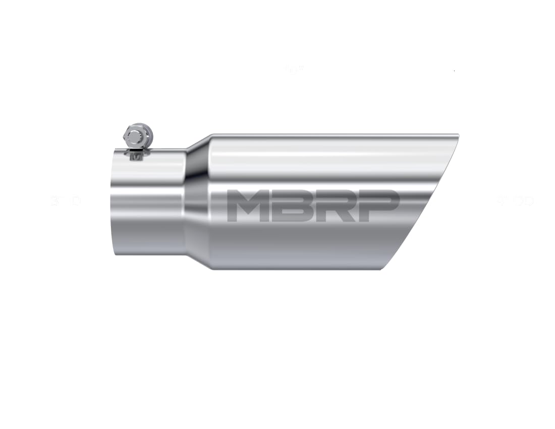 MBRP T304 Dual Wall Angled Tip, 4" O.D., 10" Length, 3" Inlet