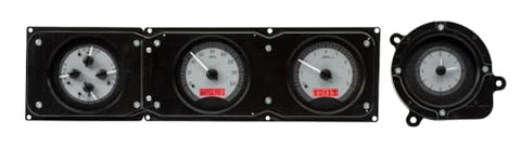 Dakota Digital VHX-68F-TOR-S-R Gauge System Analog Dash Compatible with 1968-69 Ford Torino, Fairlane and Ranchero, Silver Alloy Style, Red Backlighting