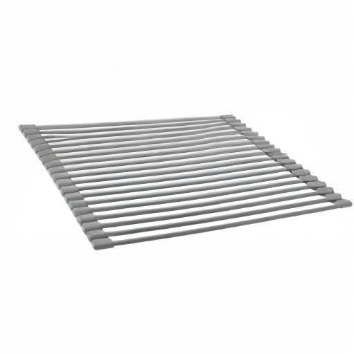 Camco Dish Drying Rack/RV Camper | Features 450°F Heat-Resistant Design & Rolls Up for RV Storage and Organization | Crafted of Galvanized Iron w/Non-Slip Silicone Coating | 20.5” x 13” (45320)
