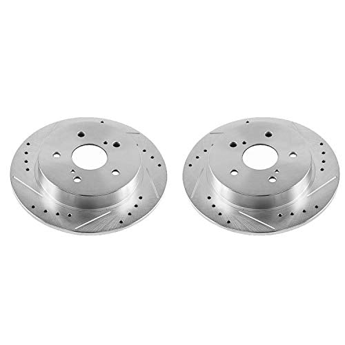 Power Stop Rear JBR1505XPR Drilled and Slotted Rotor Pair For Suzuki SX4 2007-2013, Suzuki SX4 Crossover 2012 [Model Specific]