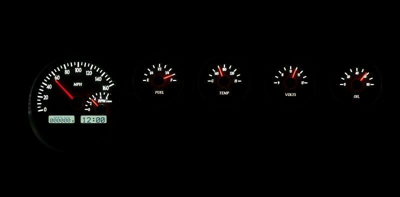 Dakota Digital VHX-70D-STD-S-W Gauge Instrument System Compatible with 1970-74 Mopar E-Body: Challenger & Barracuda Silver Alloy White Backlighting