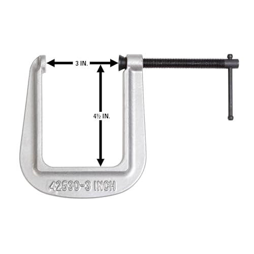 Wilton C-Clamp Deep-Reach, 3" Opening, 4-1/2" Throat, 700 Lbs. Clamping Force (Model 253)