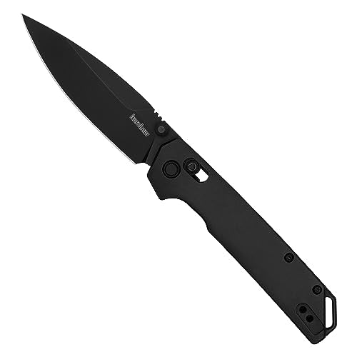 Kershaw Folding Pocket Knife Black Iridium, Sleek 3.4 inch D2 Steel Blade, DuraLock Locking Mechanism, Aluminum Handle, Designed in the USA
