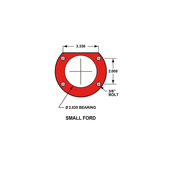WILWOOD 140-7143-R Park Brake Kit FDL P/S, Red Small Ford 2.66" Offset