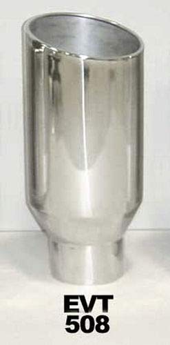 5" In Diesel Truck 8" Out 18" Long Polished Stainless Steel Exhaust Tip; Clamp-On Install for Any Truck with a 5" Pipe