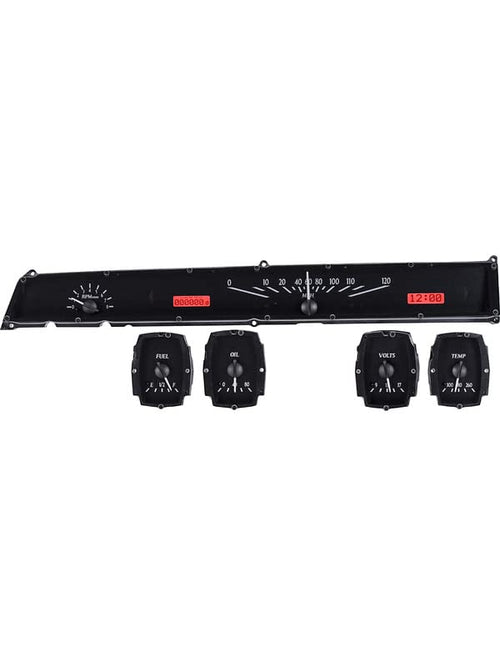 Analog Dash Gauge System Dakota Digital Kit Black Alloy Red VHX-64L-K-R 64 65 Lincoln Continental