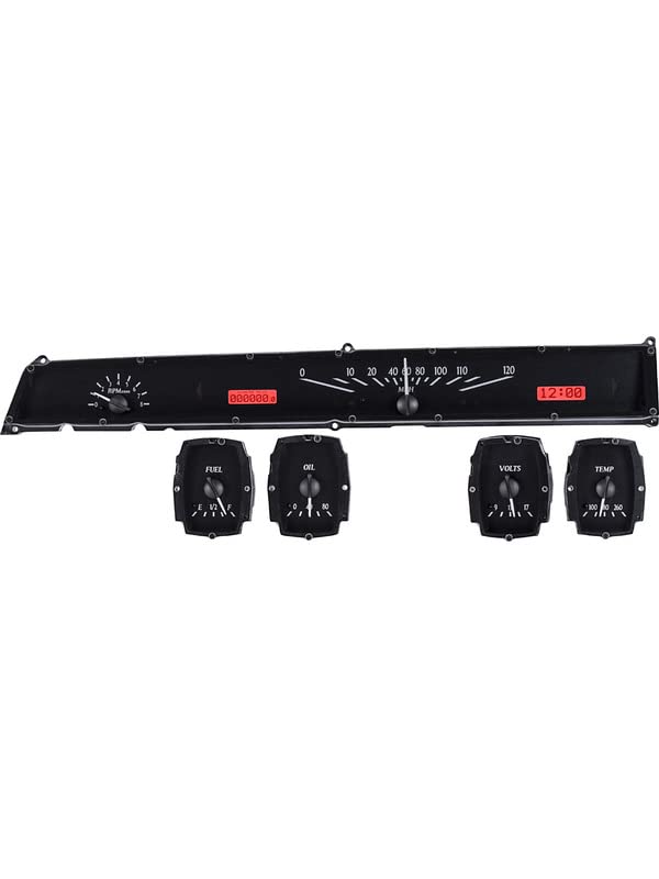 Analog Dash Gauge System Dakota Digital Kit Black Alloy Red VHX-64L-K-R 64 65 Lincoln Continental