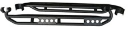 Rocker Panel Guard TrailFX J041T Fits Jeep Wrangler JK 2007-2018 Flat Textured Black Steel Protectors, Bolt-On Fit, No Drilling Set of 2 Running Boards