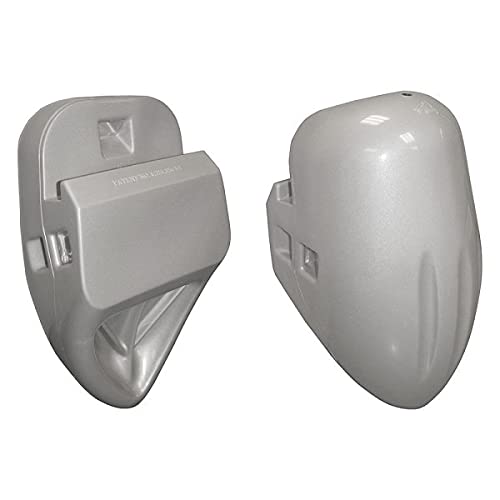 Taylor Made Fender for Boats Pontoon, Molded-In Ridge Hook Design, Contoured Shape Hugs Rail Profile, Securing Straps Included, American Made, Silver Mist – 2020108238 9" x 16"