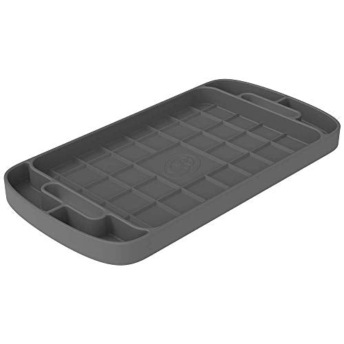 Flexible S&B Non-Slip Silicone Tool Tray | Tool Mat | Tool Organizer | Tool Holder (Large, Charcoal, 80-1004L)