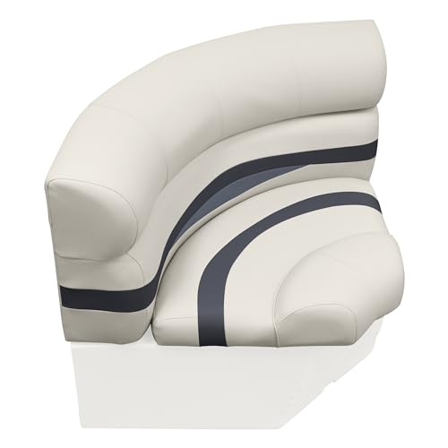 Wise Premier Series BM11002-986 Pontoon 32" Bow Radius Corner Seat Cushion Set, Platinum/Spectra Navy/Cobalt