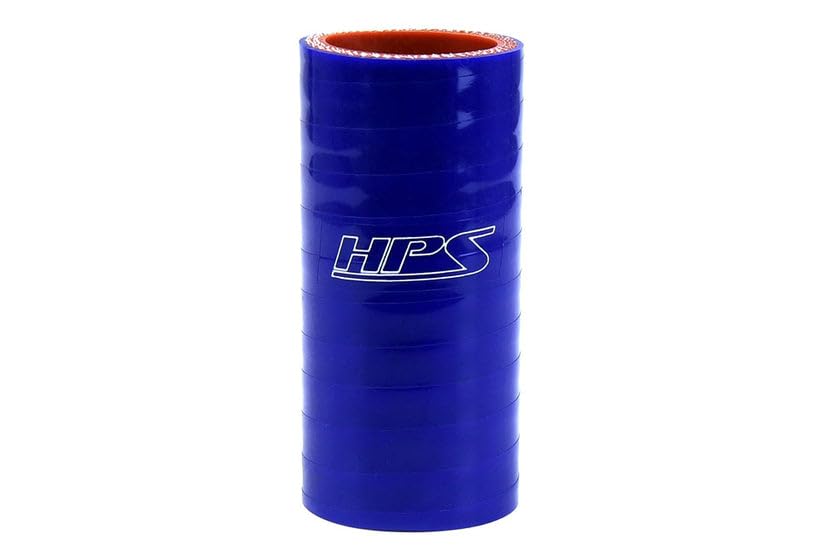 HPS Silicone HTST-118-BLUE High Temperature 4-ply Reinforced Tube Coupler Hose, 80 PSI Maximum Pressure, 12" Length, 1-1/5" ID, Blue