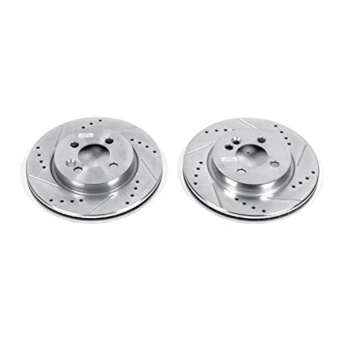 Power Stop Front EBR853XPR Evolution Drilled & Slotted Rotor Pair For Mini Cooper 2007-2009 [Model Specific]