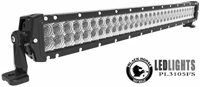 30in Black Horse LED Light Bar Clear Compatible with All Cars, Trucks and SUVs-PL3105FS-GS