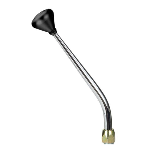 ES Shifter Lokar Performance Products GM 6L80 Chrome 12" Single Bend Lever Mushroom Black Knob