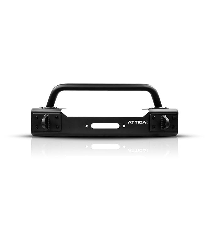Cobra Tek - Apex Series Attica4x4 Stubby Front Bumper | Compatible with Jeep Gladiator JT & Wrangler JL | Heavy-Duty Off-Road Protection | 5mm Steel Design with Winch Mount - Black.
